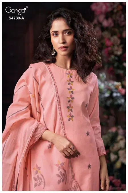 Kivana 4739 By Ganga Cotton Jacquard Designer Salwar Suits Wholesale Price In Surat